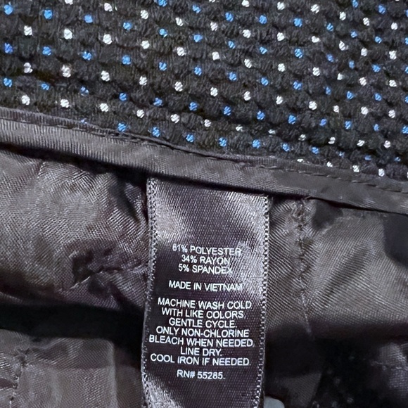 Express Editor straight leg crop ankle pants mid rise blue black dot pattern 0 - Picture 4 of 11